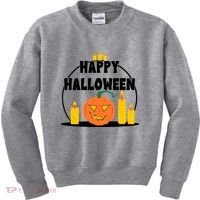 Happy Halloween Spooky Pumpkin Holiday Kids Sweatshirt thumb 0
