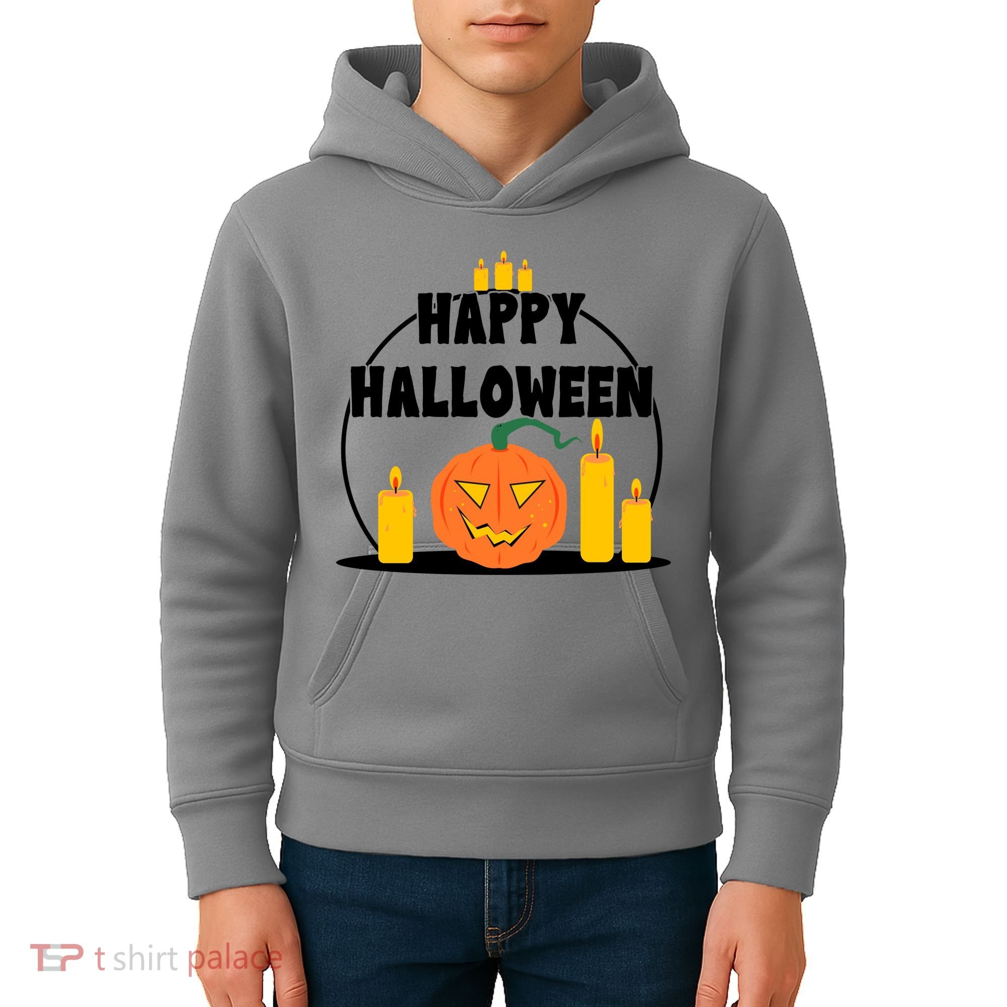 Happy Halloween Spooky Pumpkin Holiday Kids Hoodie