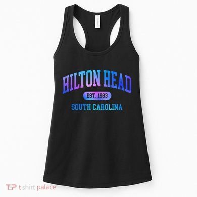 Hilton Head South Carolina Colorful Retro Throwback Women's Tank Top