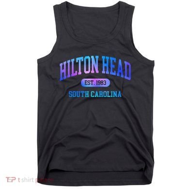 Hilton Head South Carolina Colorful Retro Throwback Tank Top