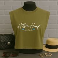Hilton Head South Carolina Beach Graphic Garment-Dyed Women's Muscle Tee thumb 3