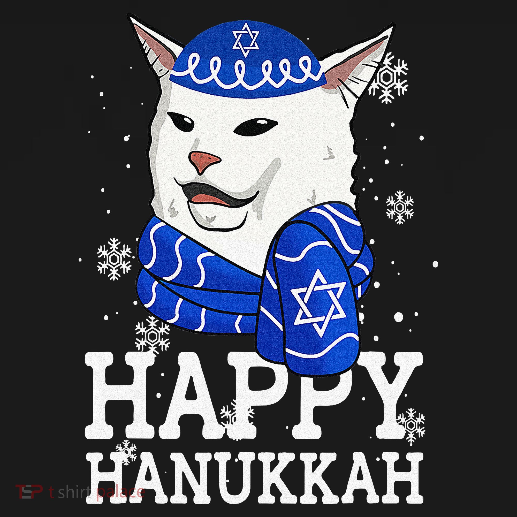 Happy Hanukkah Smudge Cat Meme Funny Holiday Ugly Christmas Bucket Hat
