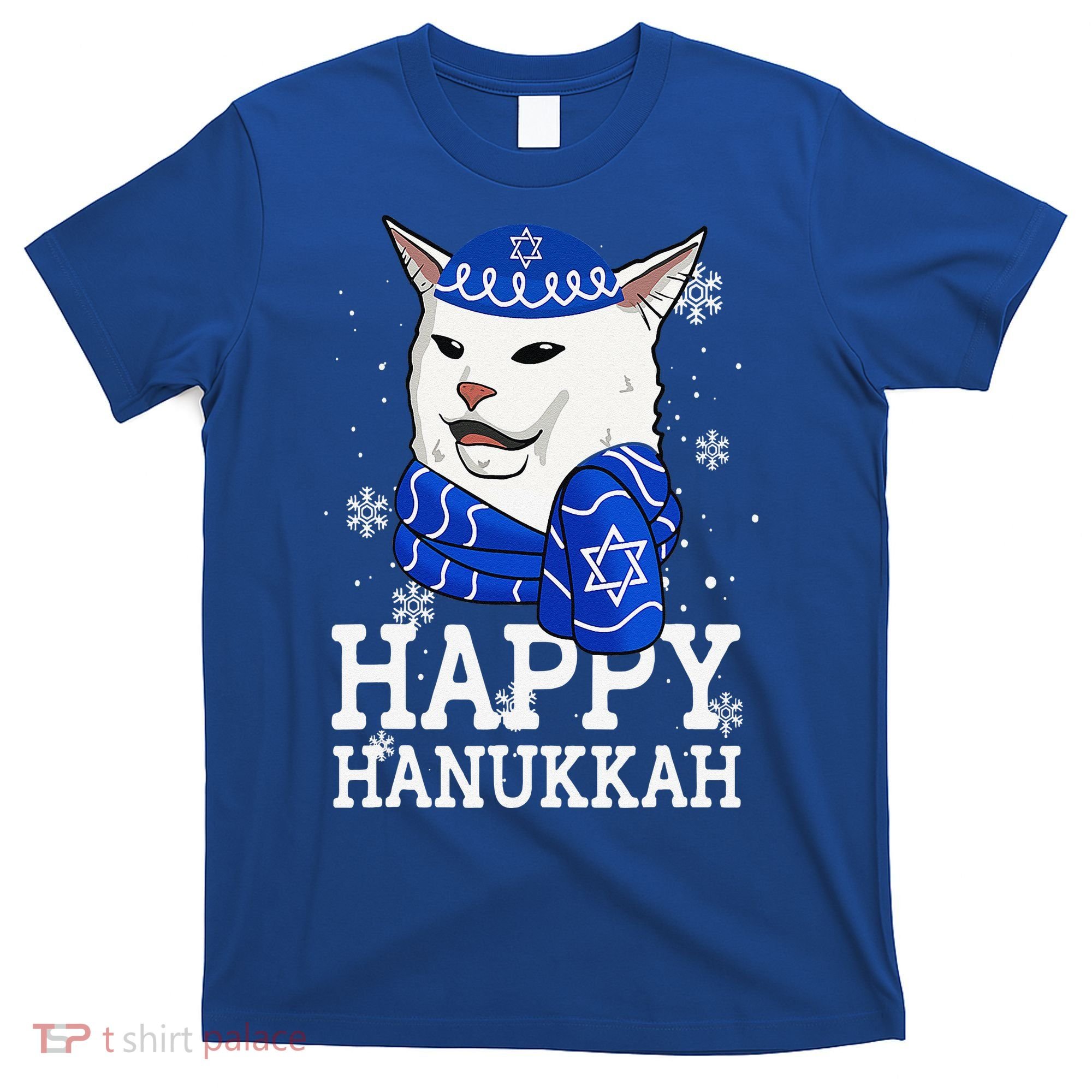 Happy Hanukkah Smudge Cat Meme Funny Holiday Ugly Christmas T-Shirt