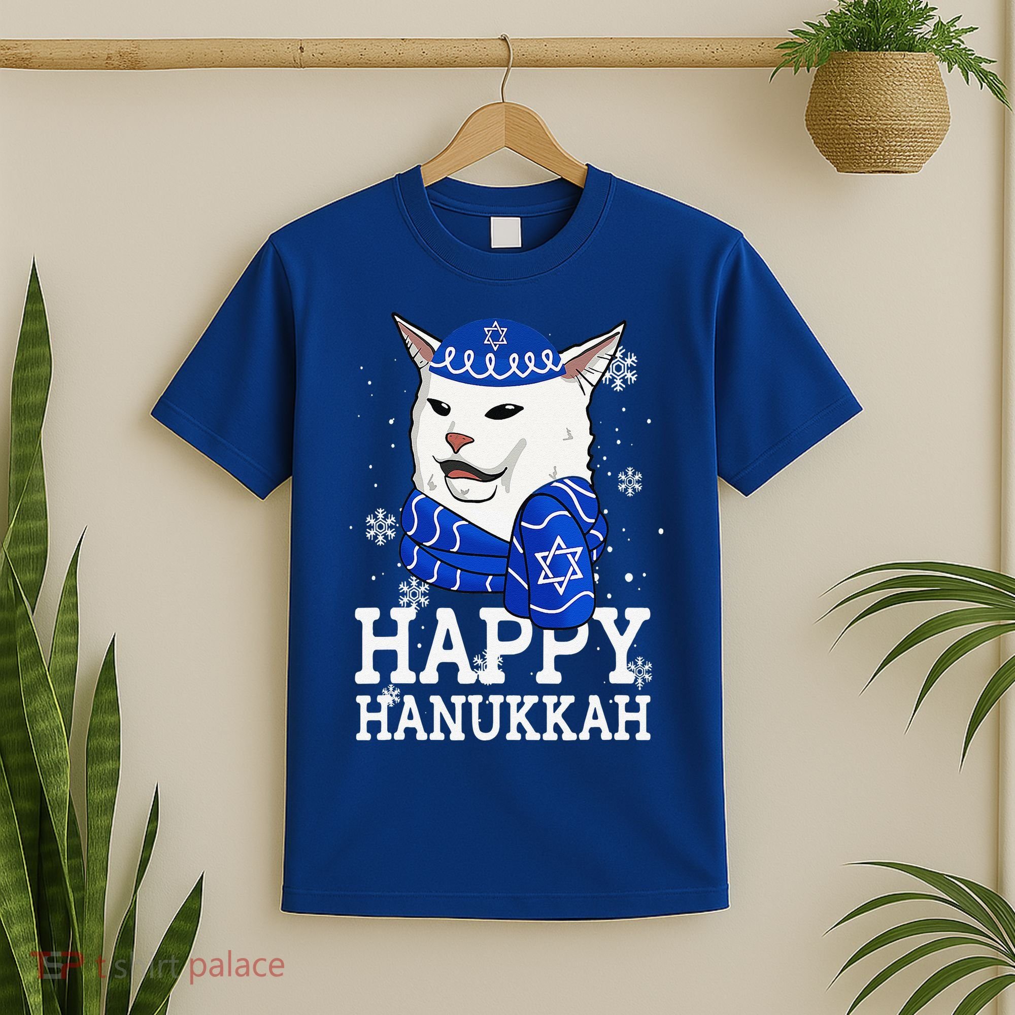 Happy Hanukkah Smudge Cat Meme Funny Holiday Ugly Christmas T-Shirt