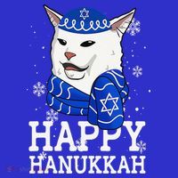 Happy Hanukkah Smudge Cat Meme Funny Holiday Ugly Christmas Baby Bodysuit thumb 2