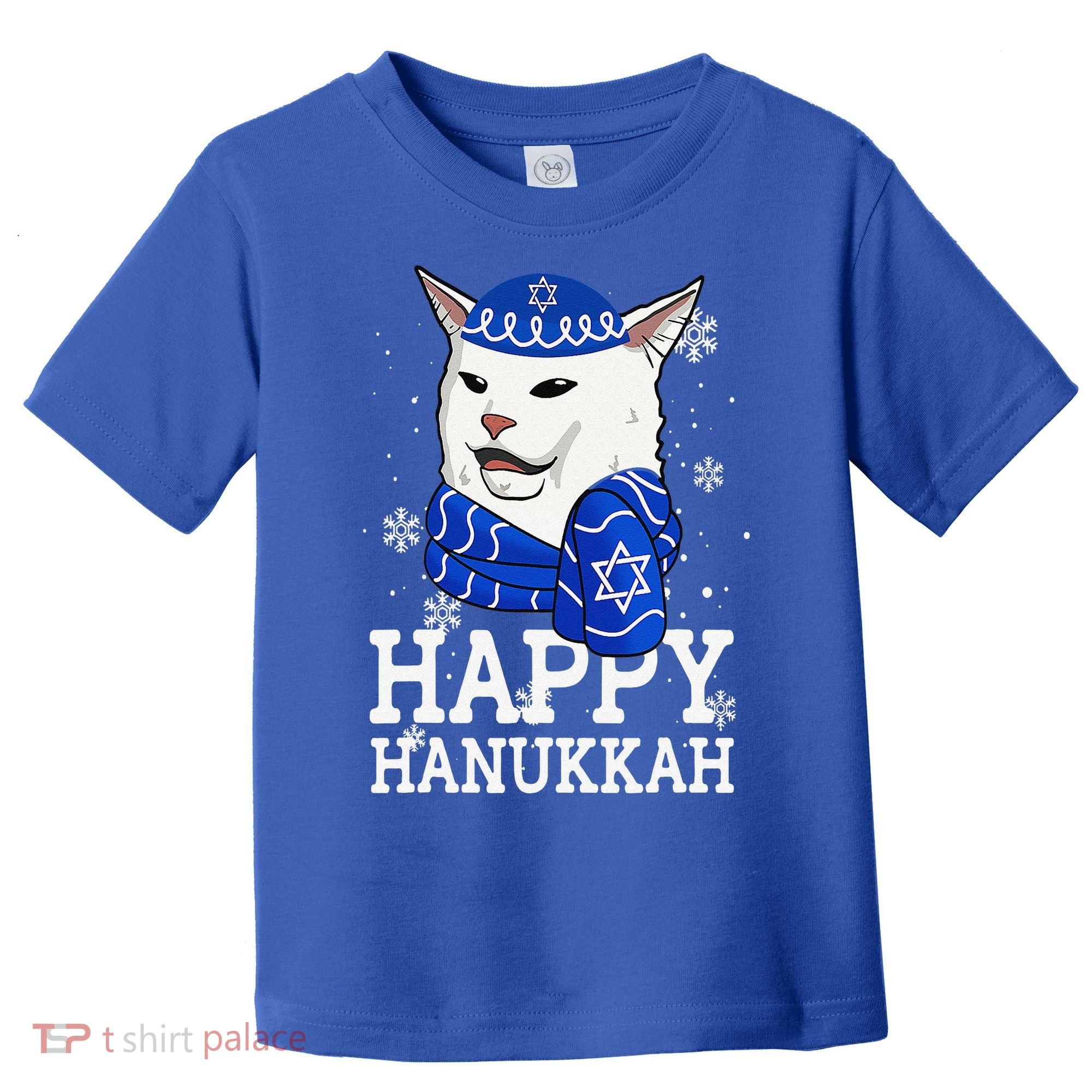 Happy Hanukkah Smudge Cat Meme Funny Holiday Ugly Christmas Toddler T-Shirt