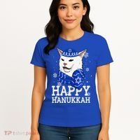 Happy Hanukkah Smudge Cat Meme Funny Holiday Ugly Christmas Women's T-Shirt thumb 4