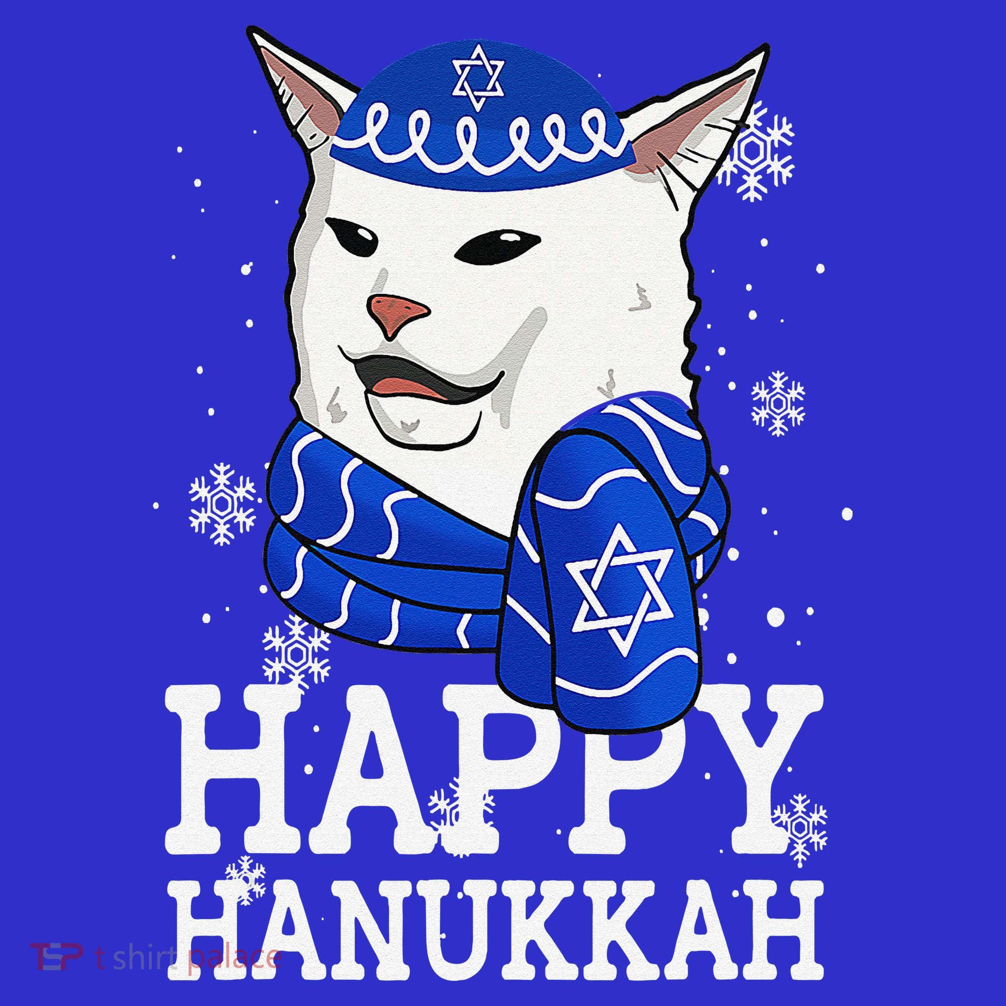 Happy Hanukkah Smudge Cat Meme Funny Holiday Ugly Christmas Women's T-Shirt