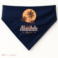 Honolulu Hawaii Sunset USA-Made Doggie Bandana thumb 0
