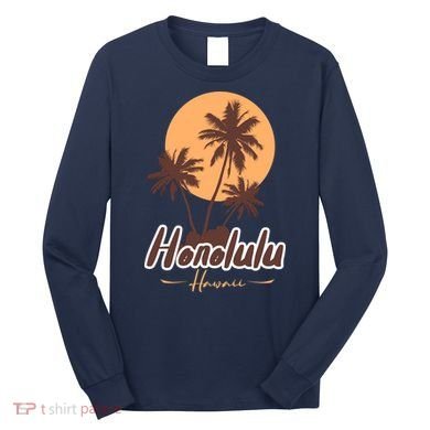 Honolulu Hawaii Sunset Long Sleeve Shirt