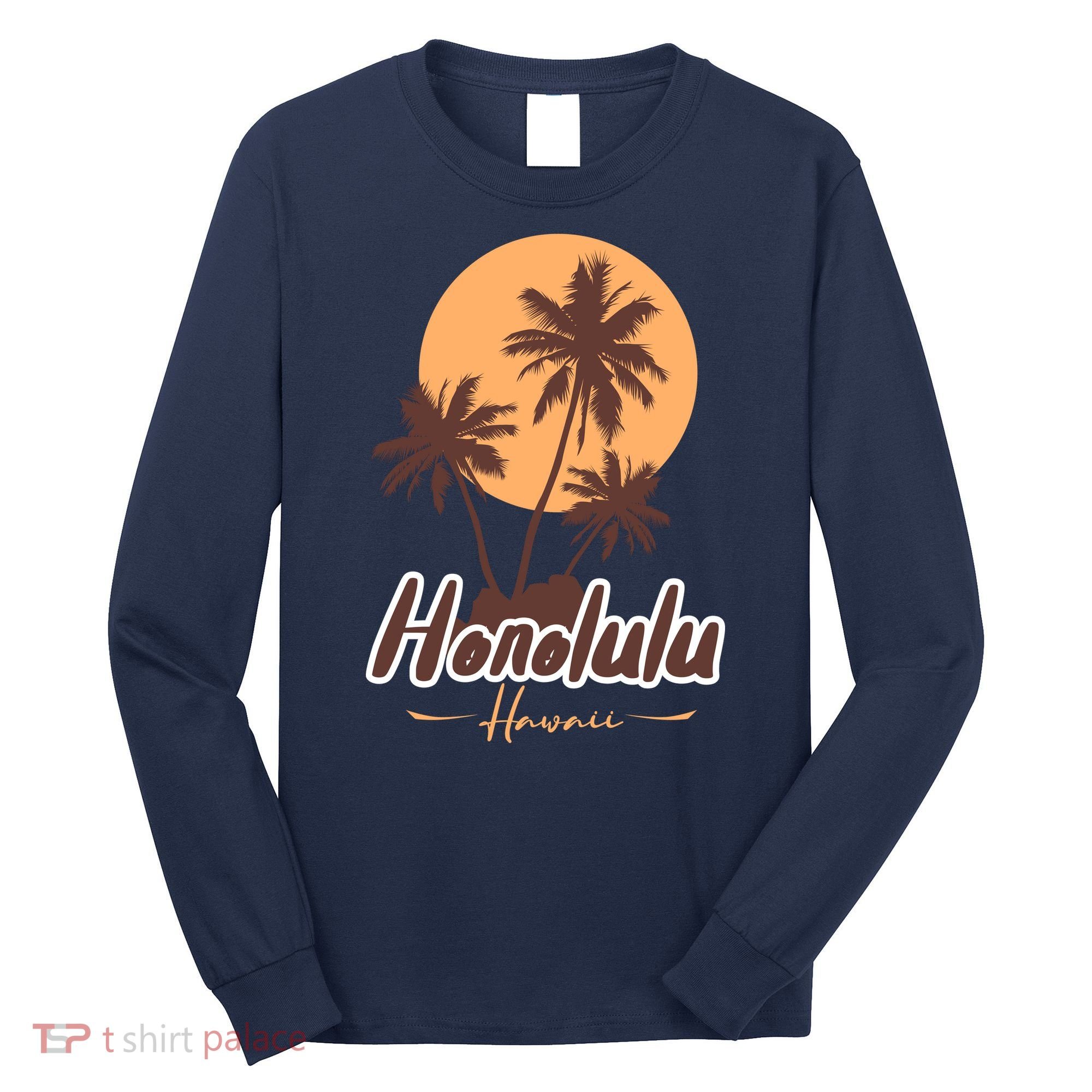 Honolulu Hawaii Sunset Long Sleeve Shirt