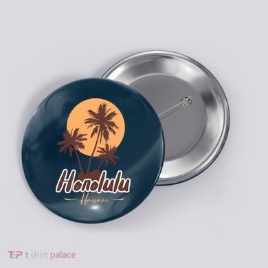 Honolulu Hawaii Sunset Button