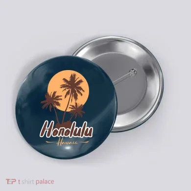 Honolulu Hawaii Sunset Button