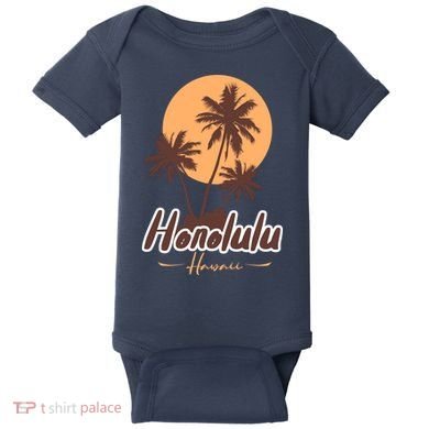 Honolulu Hawaii Sunset Baby Bodysuit
