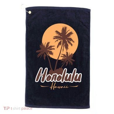 Honolulu Hawaii Sunset Golf Towel