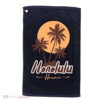 Honolulu Hawaii Sunset Golf Towel thumb 0