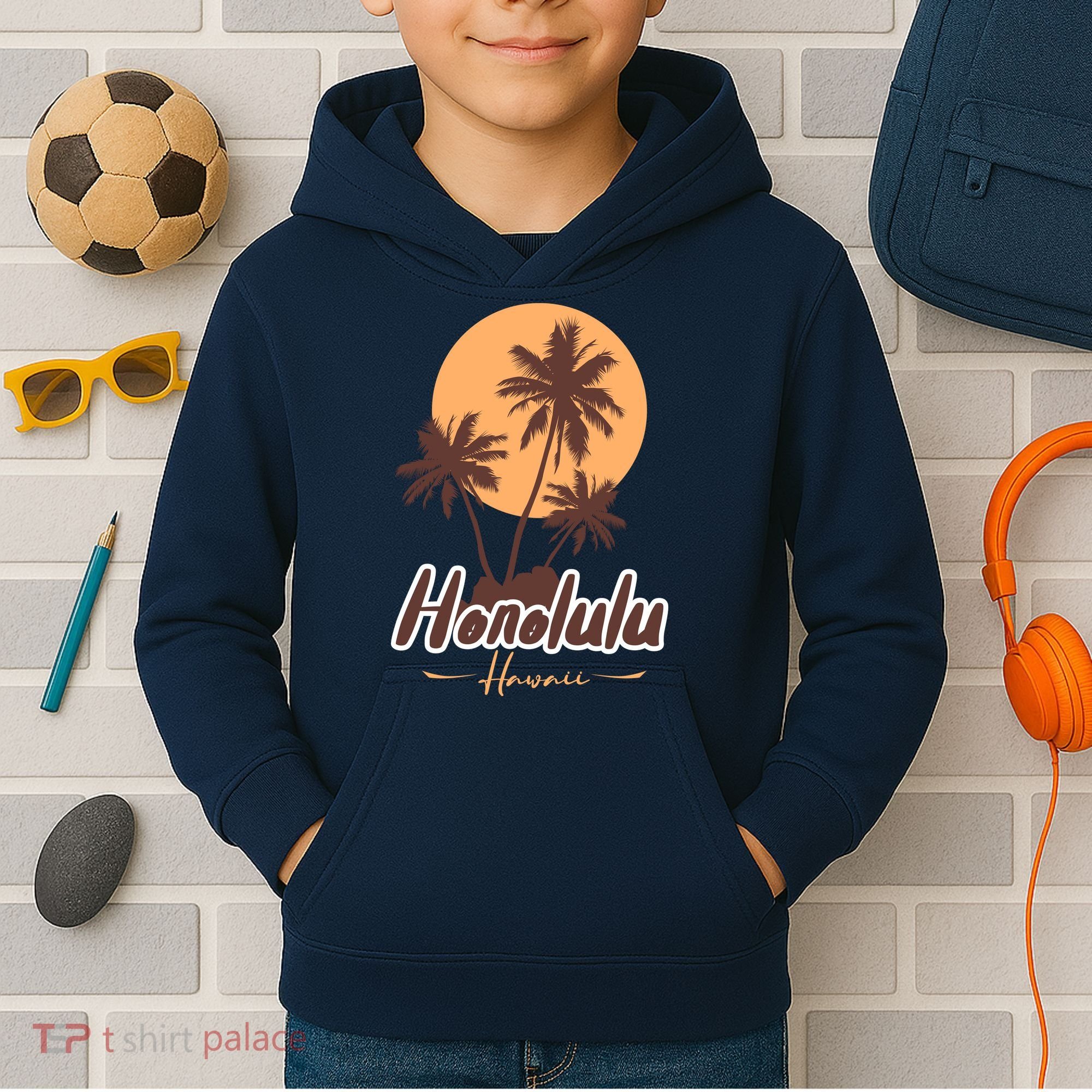 Honolulu Hawaii Sunset Kids Hoodie