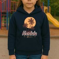 Honolulu Hawaii Sunset Kids Hoodie thumb 3