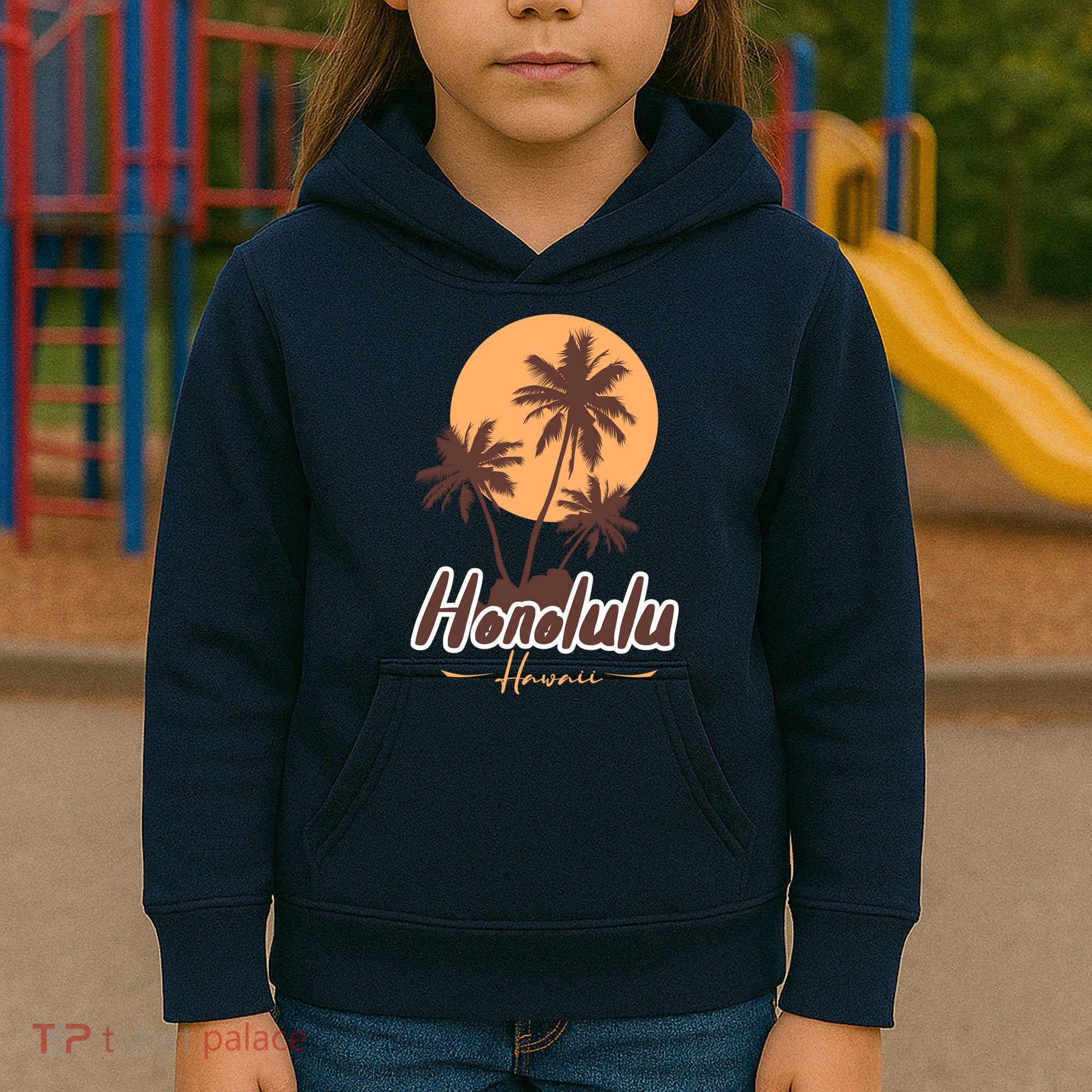 Honolulu Hawaii Sunset Kids Hoodie
