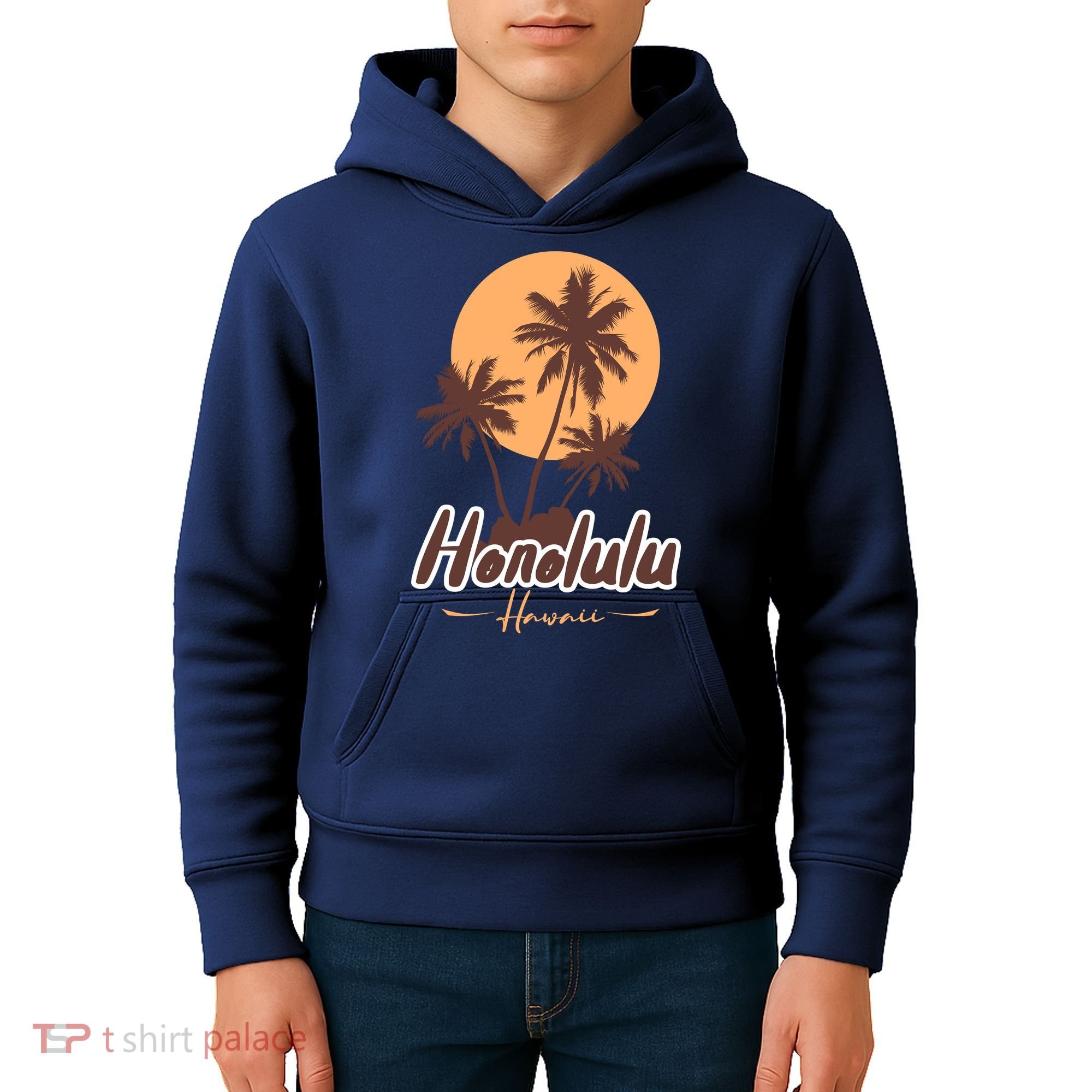 Honolulu Hawaii Sunset Kids Hoodie