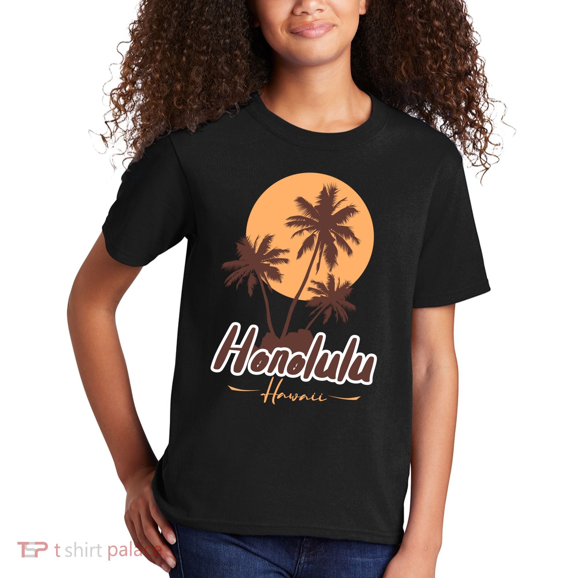 Honolulu Hawaii Sunset Kids T-Shirt