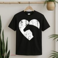 Horse Heart Silhouette For Cowgirl Equestrian Graphic Print Gift T-Shirt thumb 2