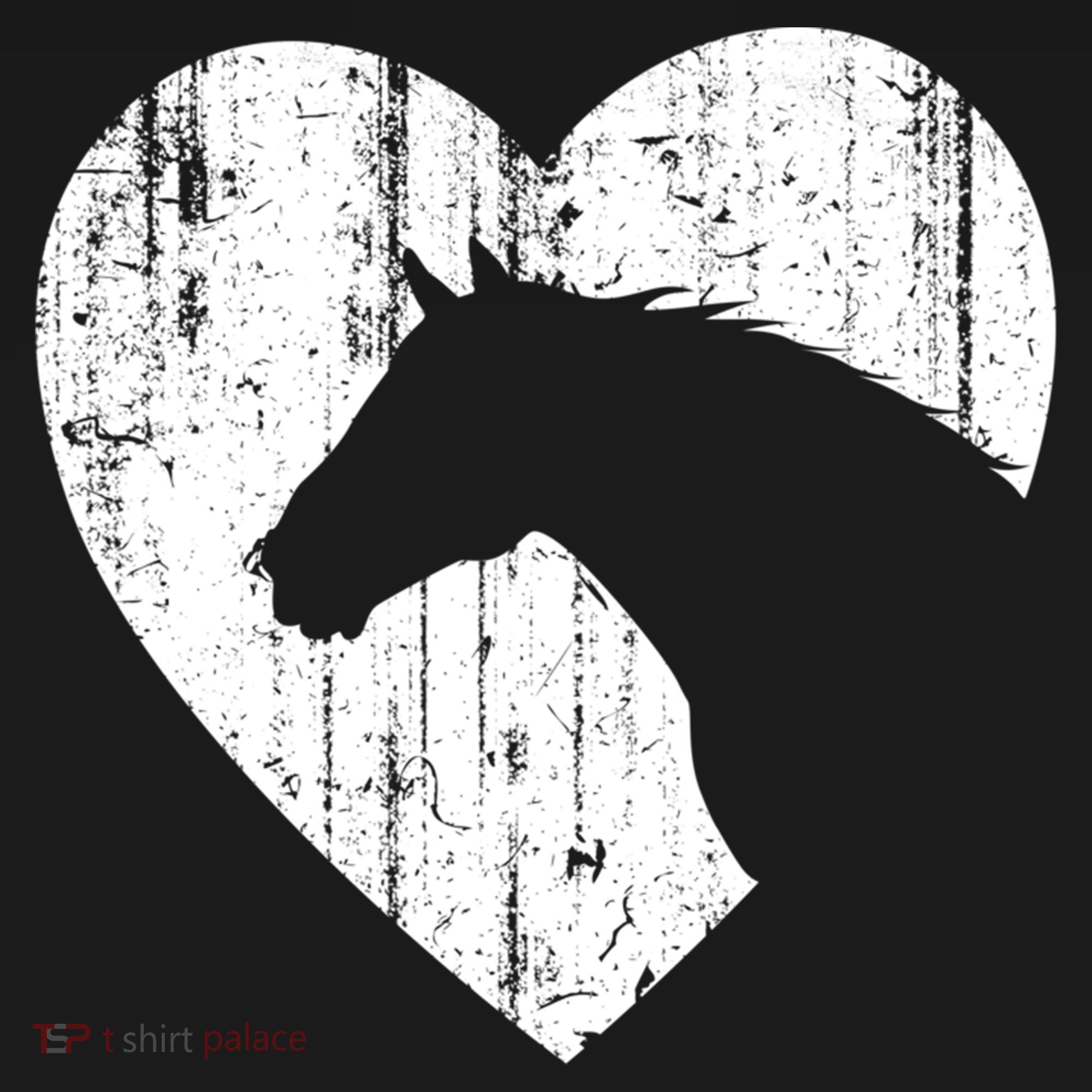 Horse Heart Silhouette For Cowgirl Equestrian Graphic Print Gift T-Shirt