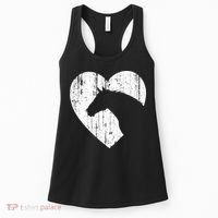 Horse Heart Silhouette For Cowgirl Equestrian Graphic Print Gift Women's Tank Top thumb 0