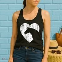Horse Heart Silhouette For Cowgirl Equestrian Graphic Print Gift Women's Tank Top thumb 2