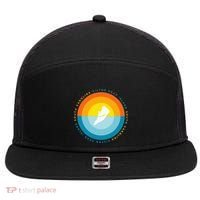 Hilton Head South Carolina Sunset 7 Panel Mesh Trucker Snapback Hat thumb 0