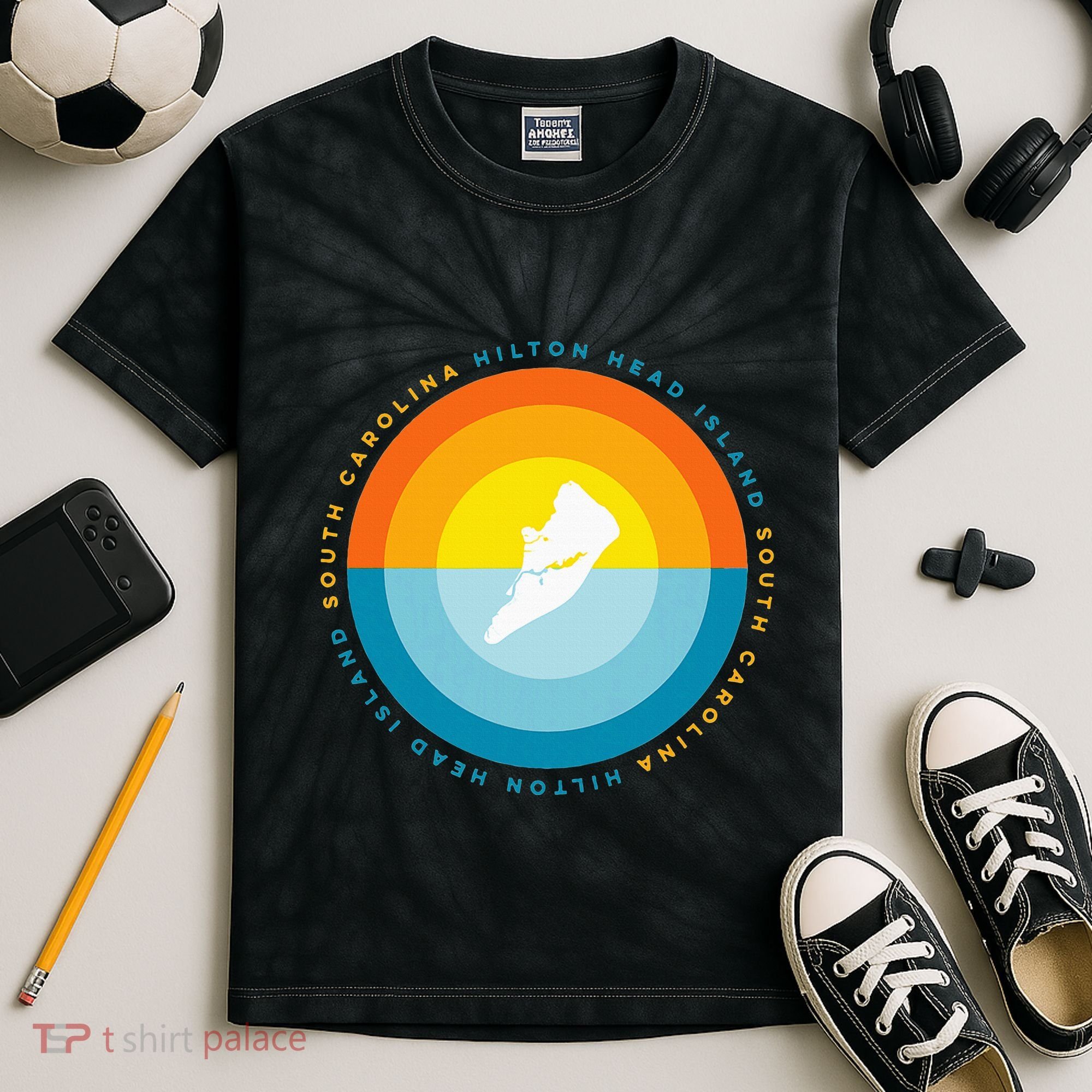 Hilton Head South Carolina Sunset Kids Tie-Dye T-Shirt