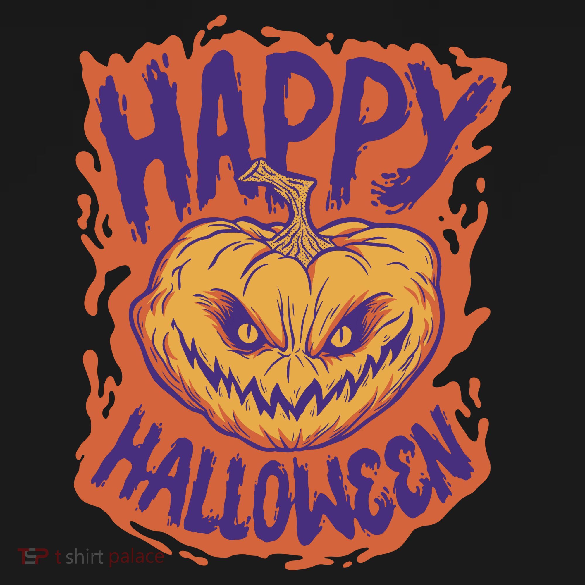 Happy Halloween Spooky Pumpkin USA-Made Doggie Bandana