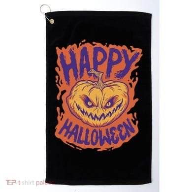 Happy Halloween Spooky Pumpkin Golf Towel