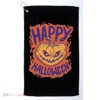 Happy Halloween Spooky Pumpkin Golf Towel thumb 0