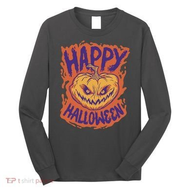 Happy Halloween Spooky Pumpkin Long Sleeve Shirt