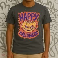 Happy Halloween Spooky Pumpkin T-Shirt thumb 3
