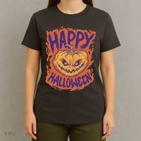 Happy Halloween Spooky Pumpkin T-Shirt thumb 4