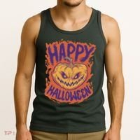 Happy Halloween Spooky Pumpkin Tank Top thumb 3