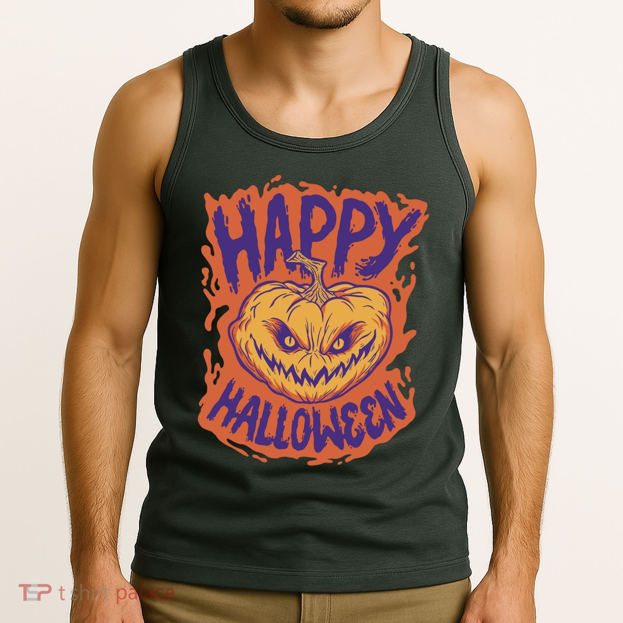 Happy Halloween Spooky Pumpkin Tank Top