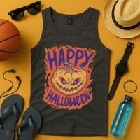 Happy Halloween Spooky Pumpkin Tank Top thumb 4