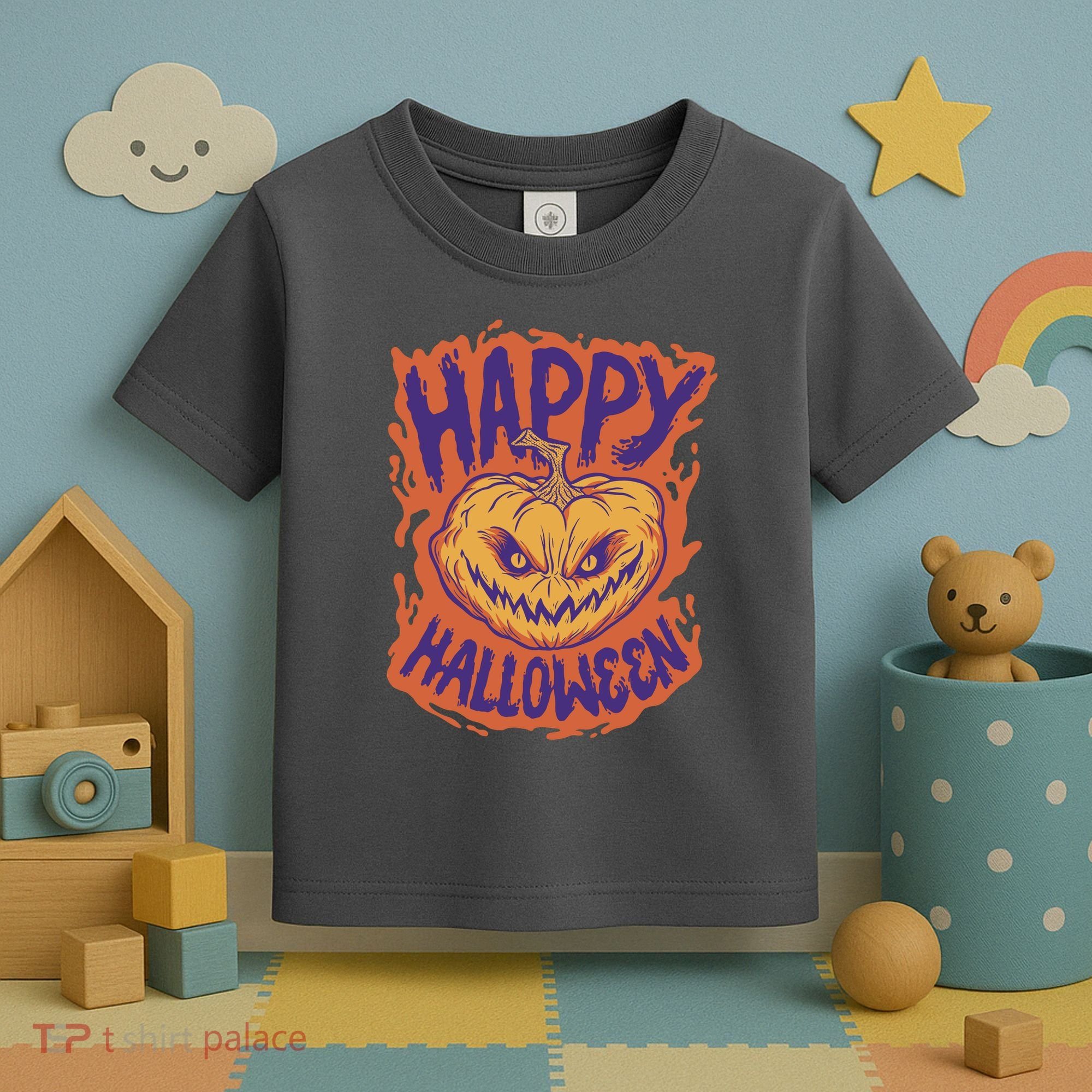 Happy Halloween Spooky Pumpkin Toddler T-Shirt