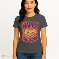 Happy Halloween Spooky Pumpkin Women's T-Shirt thumb 4