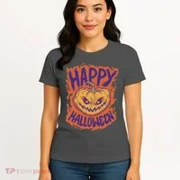 Happy Halloween Spooky Pumpkin Women's T-Shirt thumb 4
