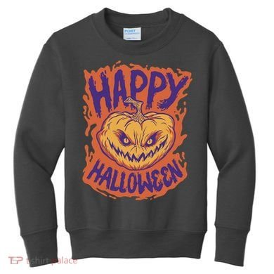 Happy Halloween Spooky Pumpkin Kids Sweatshirt