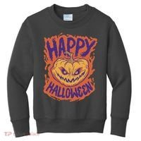 Happy Halloween Spooky Pumpkin Kids Sweatshirt thumb 0