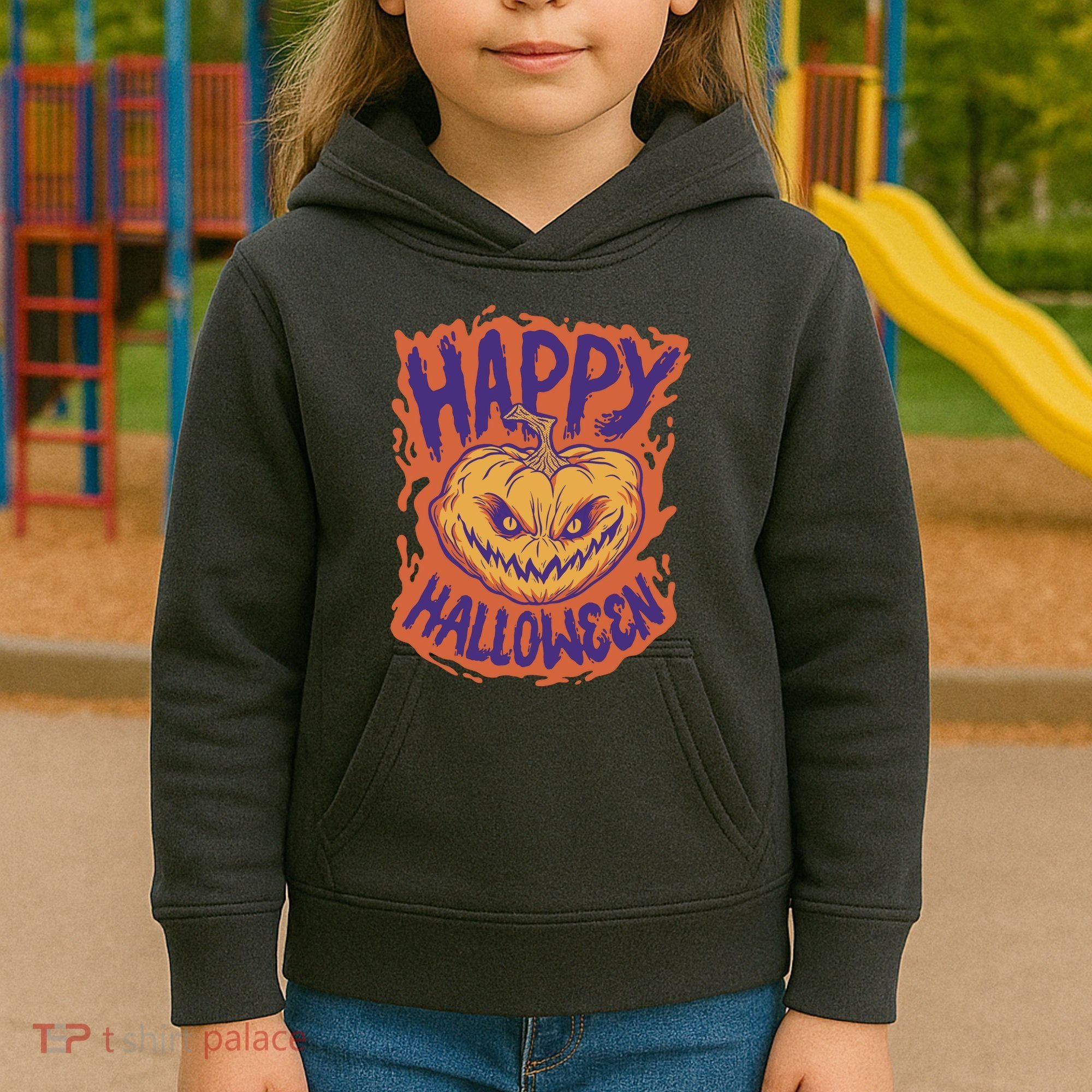 Happy Halloween Spooky Pumpkin Kids Hoodie