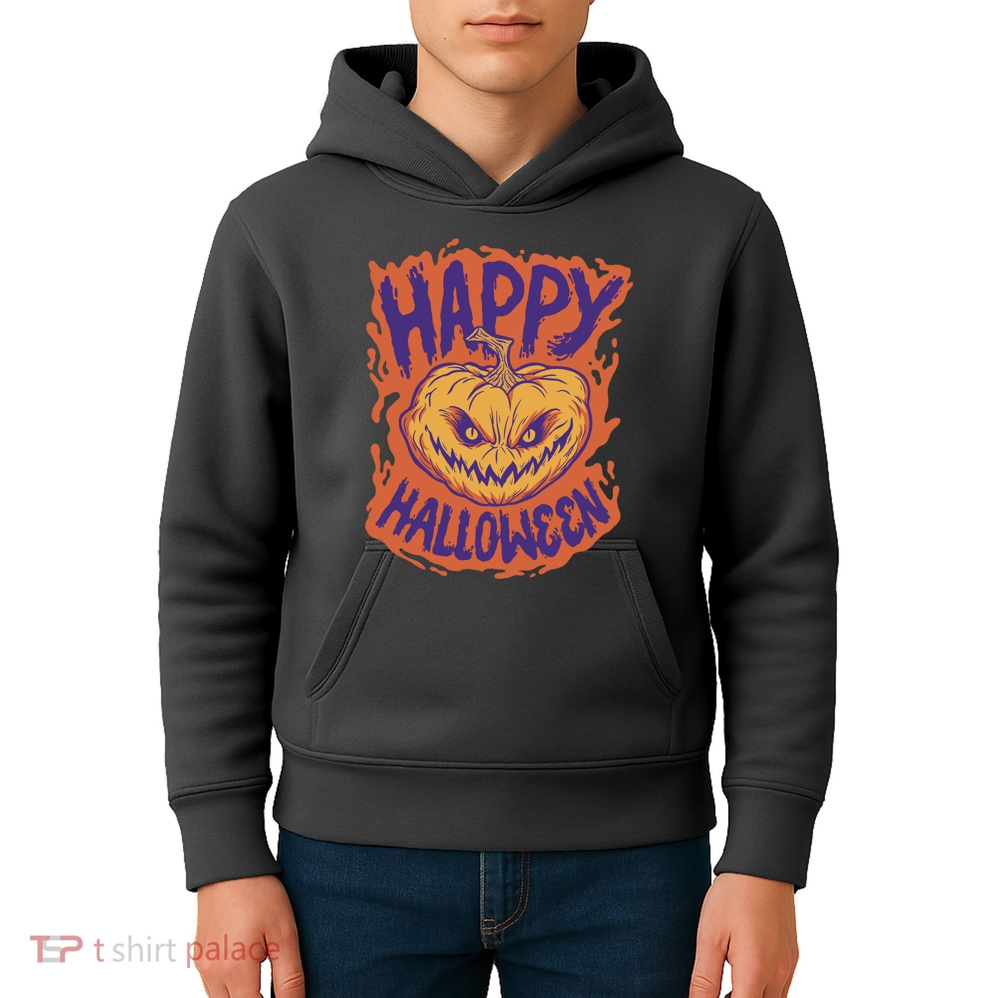 Happy Halloween Spooky Pumpkin Kids Hoodie