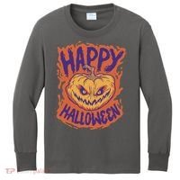 Happy Halloween Spooky Pumpkin Kids Long Sleeve Shirt thumb 0