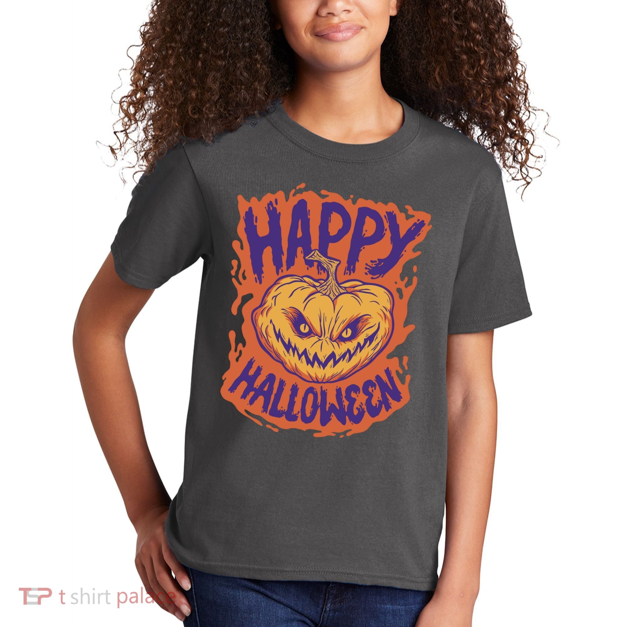 Happy Halloween Spooky Pumpkin Kids T-Shirt