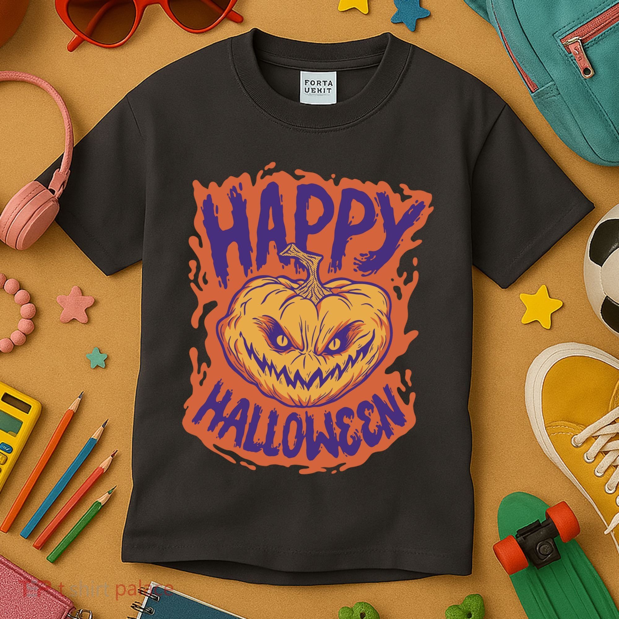 Happy Halloween Spooky Pumpkin Kids T-Shirt